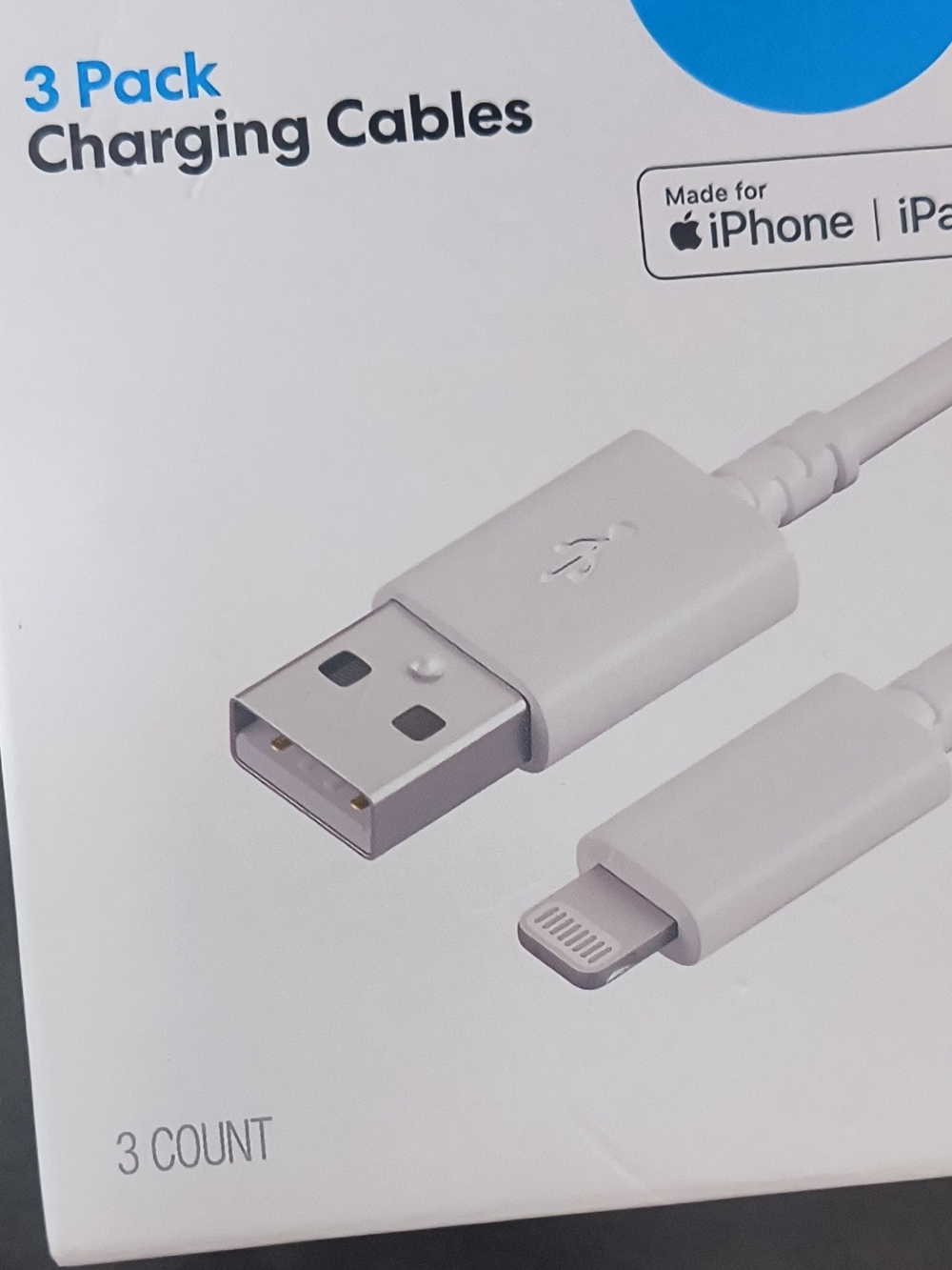 White Lightning to USB Charging Cable 3-Pack
